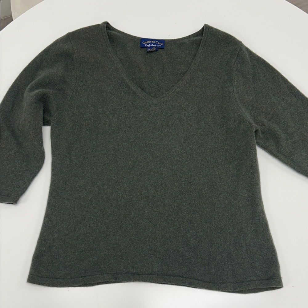 Charter Club Women's Cashmere expensive & luxurious Size XL V-Neck Sweater